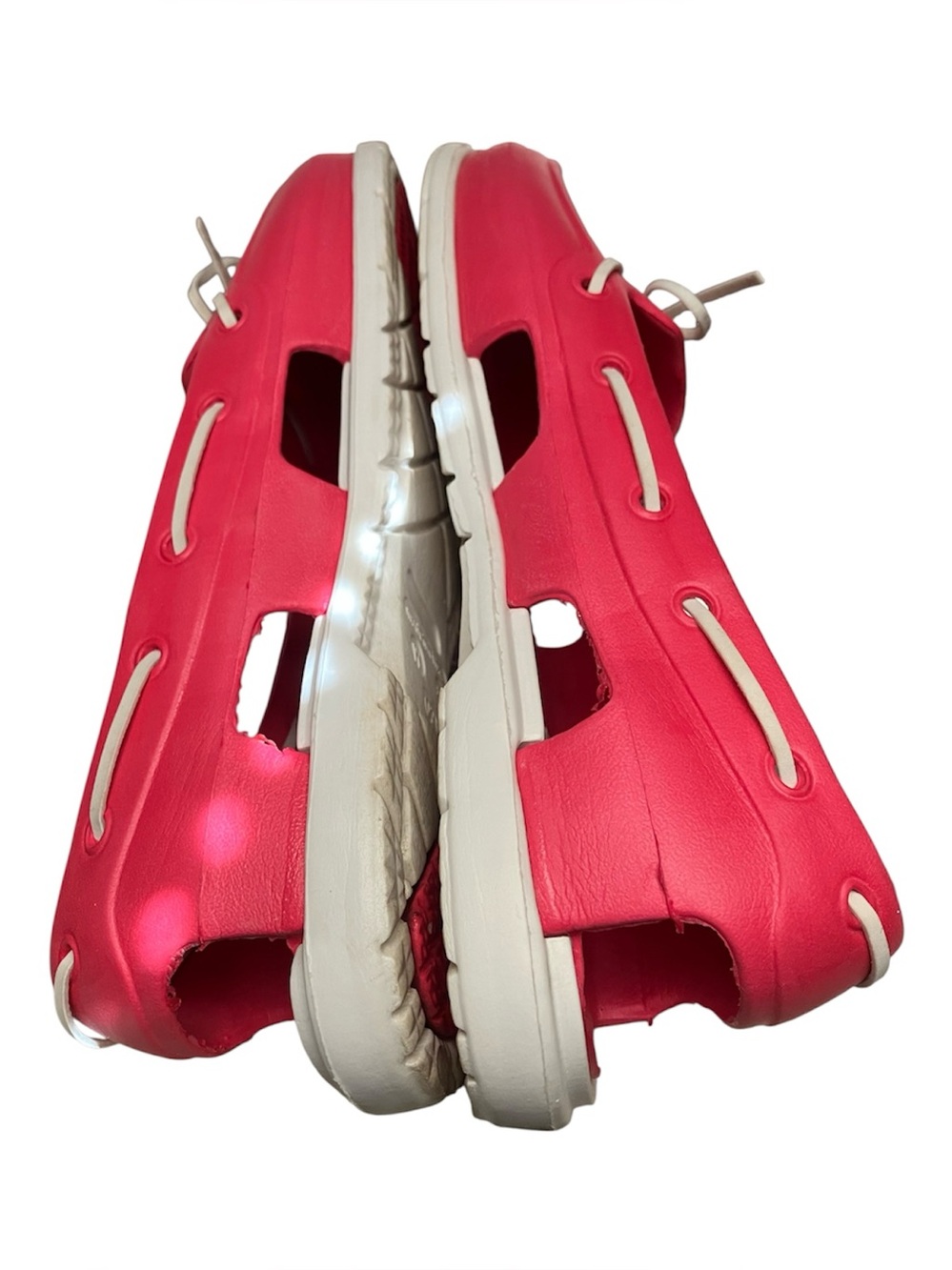 Women's Waterproof Boat Shoes in Pink and White - Picture 4 of 5